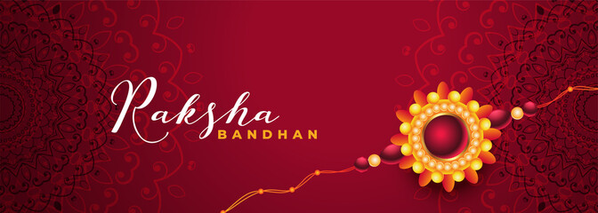 lovely raksha bandhan festival maroon banner design