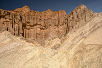 Red Cathedral at the golden canyon in Death Valley National Park