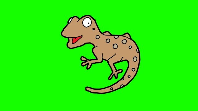 kids drawing green screen with theme of lizard