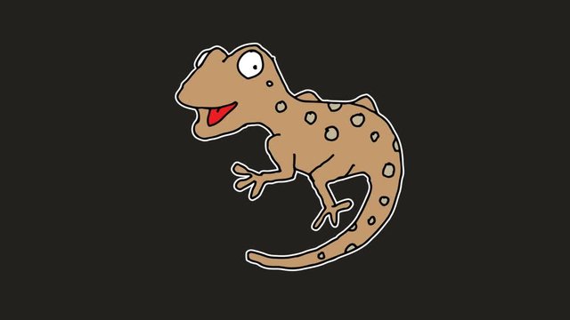 kids drawing black screen with theme of lizard