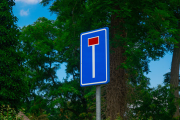 Dutch road sign: dead end on street