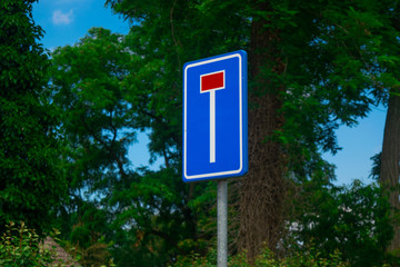 Dutch road sign: dead end on street