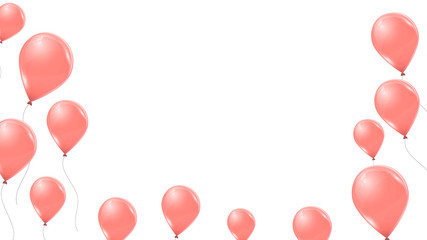 Vector pink balloons isolated on white background. Flying latex 3d ballons.  © Linett