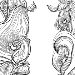 Vector outline flowers
