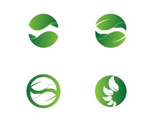 Logos of green leaf ecology nature element vector icon