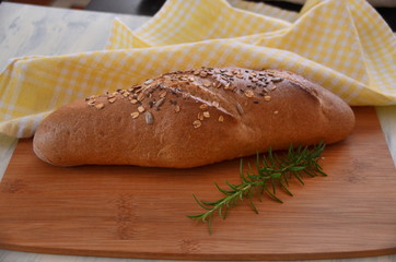 bread on a cutting board