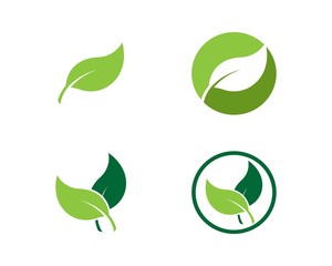 Logos of green leaf ecology nature element vector icon