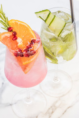 summer cocktails on table