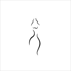 silhouette of a woman line illustration vector