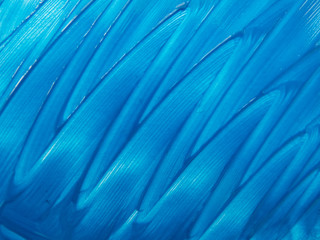 Strokes of blue paint close-up on a white background