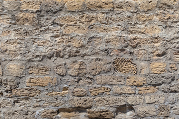 The texture of the old wall of large bricks
