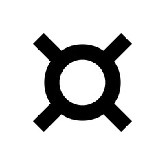 Vector image of a flat, isolated symbol of the universal denomination of the currency. Universal symbol for black currency