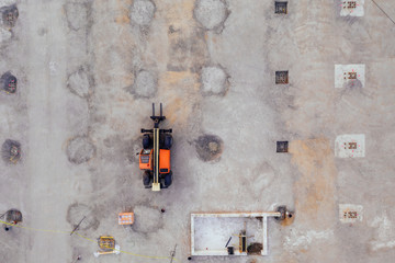 Aerial view of the construction site. 