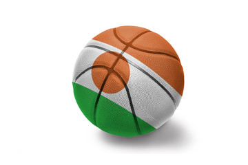 basketball ball with the national flag of niger on the white background