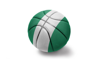 basketball ball with the national flag of nigeria on the white background