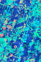 Electronic Circuit Board Detail Multicolored Background