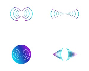 sound wave ilustration logo vector icon template