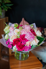 bouquet, wedding, rose, flower, flowers, pink, white, roses, floral, love, green, bride, bridal, beautiful, decoration, marriage, beauty, red, bunch, nature, arrangement, blossom, celebration, color, 