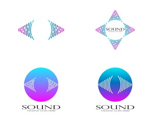 sound wave ilustration logo vector icon template