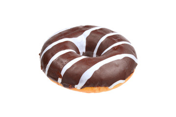 Sweet tasty donut isolated on white.