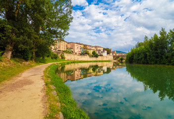 Fototapeta na wymiar Umbertide (Italy) - A little charming medieval city with stone castle on Tiber river, province of Perugia. Here the historical center.