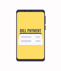 Bill payment concept, shopping, banking. Vector illustration