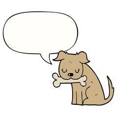 cartoon dog and speech bubble