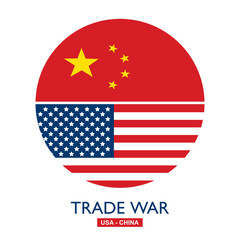 Trade war, USA versus China. America-China tariff business global exchange international.