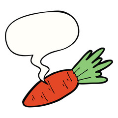 cartoon carrot and speech bubble
