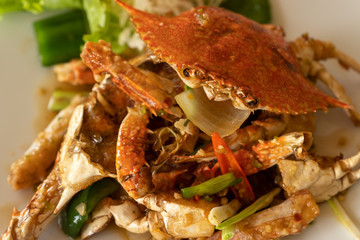 Thai cuisine,Fried crab with curry powder