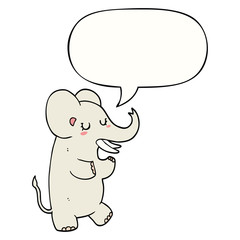 cartoon elephant and speech bubble