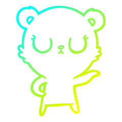cold gradient line drawing peaceful cartoon bear