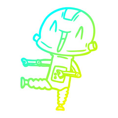 cold gradient line drawing cartoon robot