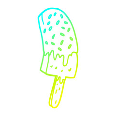 cold gradient line drawing cartoon ice cream lolly