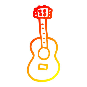 recommend clip art: warm gradient line drawing cartoon guitar