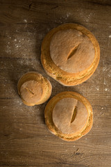 bread on wooden background