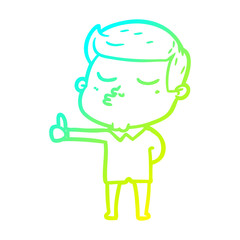 cold gradient line drawing cartoon model guy pouting