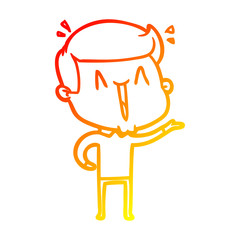 warm gradient line drawing cartoon excited man