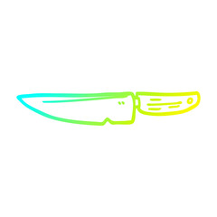 cold gradient line drawing cartoon kitchen knife