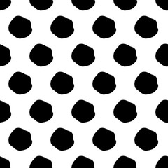 Abstract spot pattern with hand drawn spots. Funny vector black and white spot pattern. Seamless monochrome doodle spot pattern for textile, wallpapers, wrapping paper, cards and web.