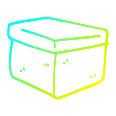 cold gradient line drawing cartoon office filing box