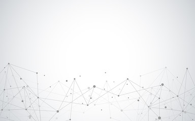 Abstract plexus background with connecting dots and lines. Global network connection, digital technology and communication concept.