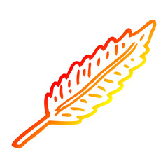 warm gradient line drawing cartoon white feather