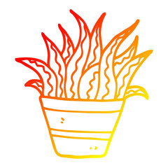 warm gradient line drawing cartoon plant