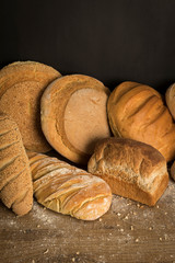 assortment of baked bread