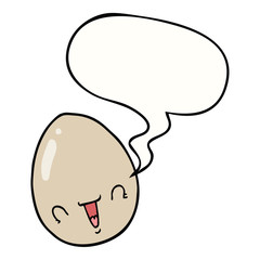 cartoon egg and speech bubble