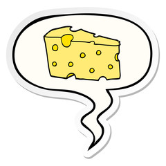 cartoon cheese and speech bubble sticker