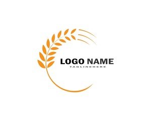 Agriculture wheat Logo Template vector icon design 