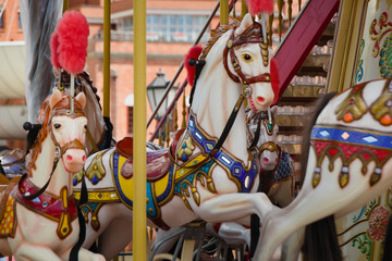 Fototapeta na wymiar carousel with horses