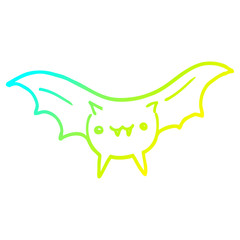 cold gradient line drawing cartoon bat